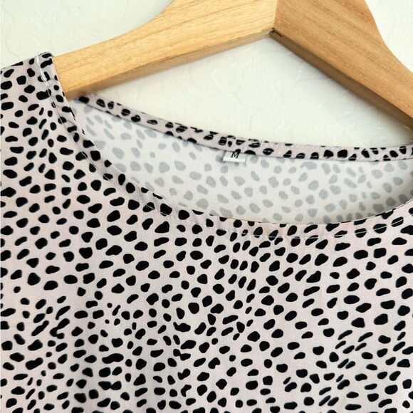 Long sleeved tiered maxi dress blush leopard size Medium - Picture 3 of 6